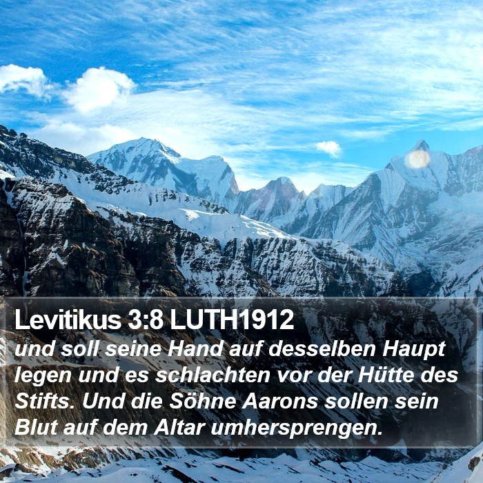 Levitikus 3:8 LUTH1912 Bible Study