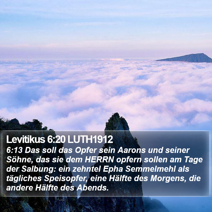 Levitikus 6:20 LUTH1912 Bible Study
