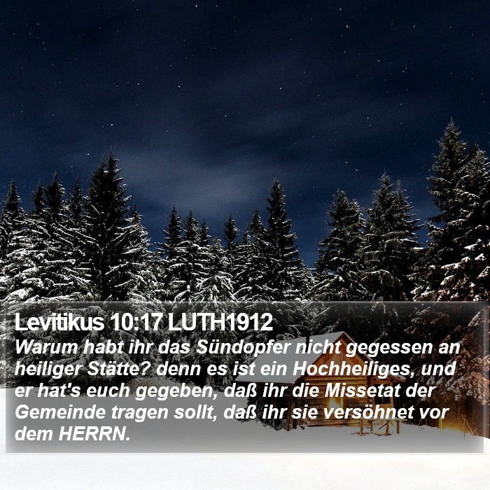 Levitikus 10:17 LUTH1912 Bible Study