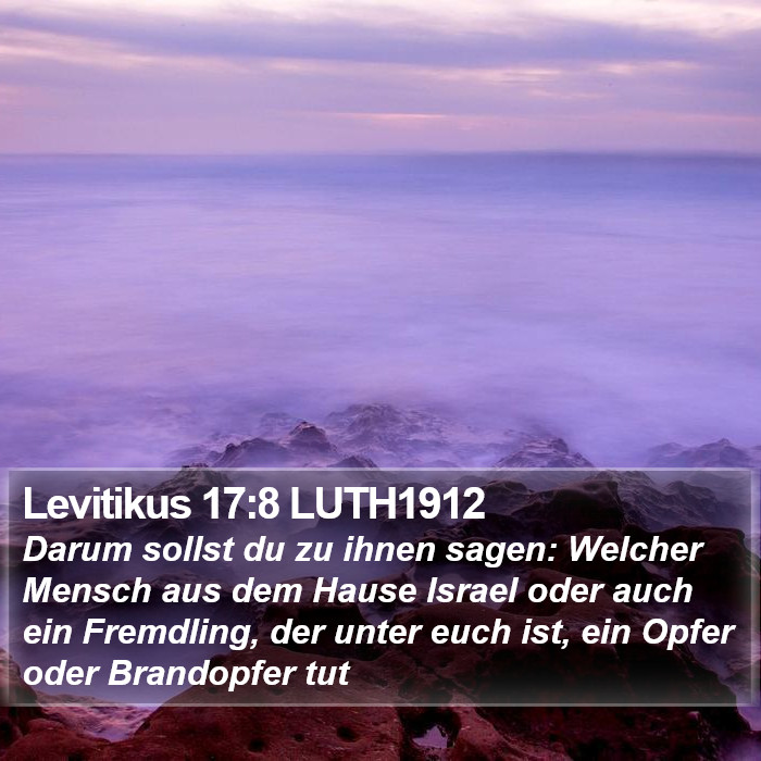 Levitikus 17:8 LUTH1912 Bible Study
