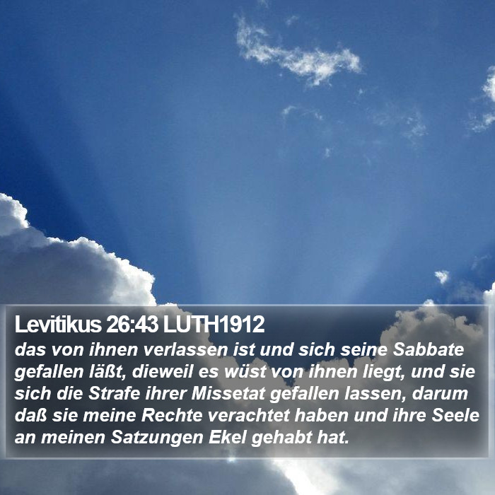 Levitikus 26:43 LUTH1912 Bible Study