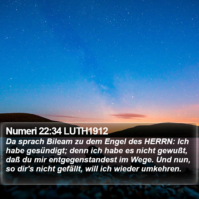 Numeri 22:34 LUTH1912 Bible Study