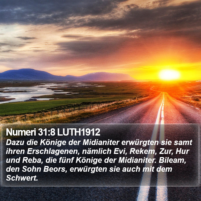 Numeri 31:8 LUTH1912 Bible Study