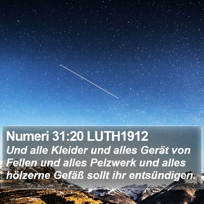 Numeri 31:20 LUTH1912 Bible Study