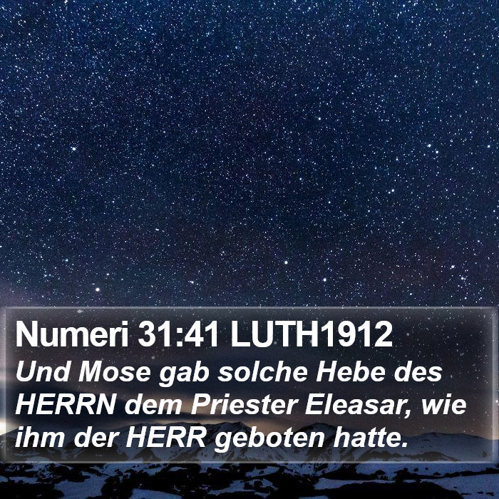Numeri 31:41 LUTH1912 Bible Study