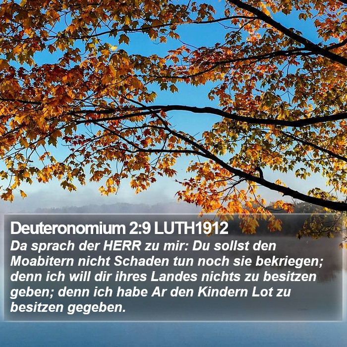Deuteronomium 2:9 LUTH1912 Bible Study