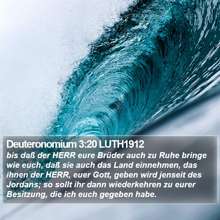 Deuteronomium 3:20 LUTH1912 Bible Study