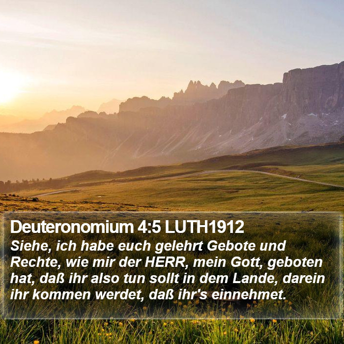 Deuteronomium 4:5 LUTH1912 Bible Study