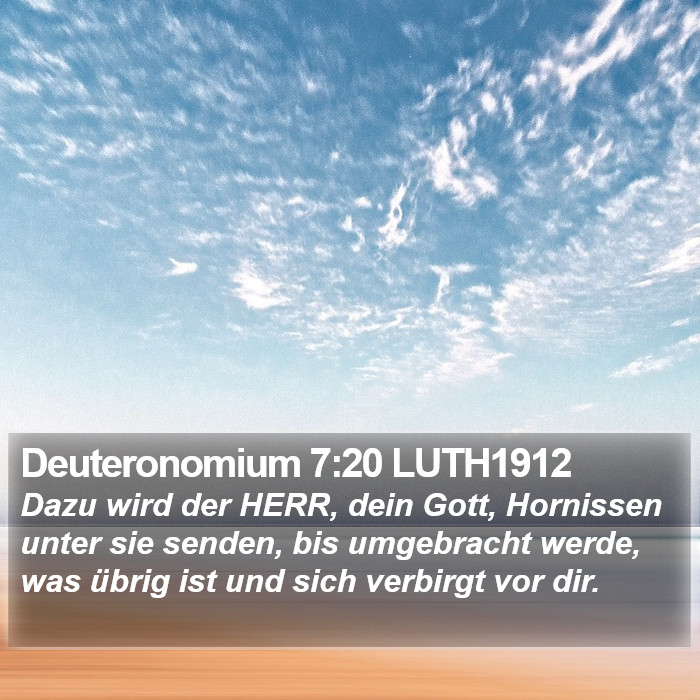 Deuteronomium 7:20 LUTH1912 Bible Study