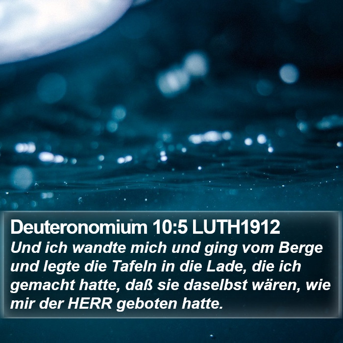 Deuteronomium 10:5 LUTH1912 Bible Study