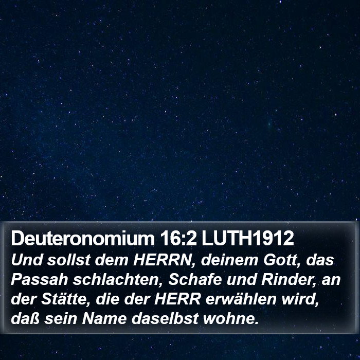 Deuteronomium 16:2 LUTH1912 Bible Study