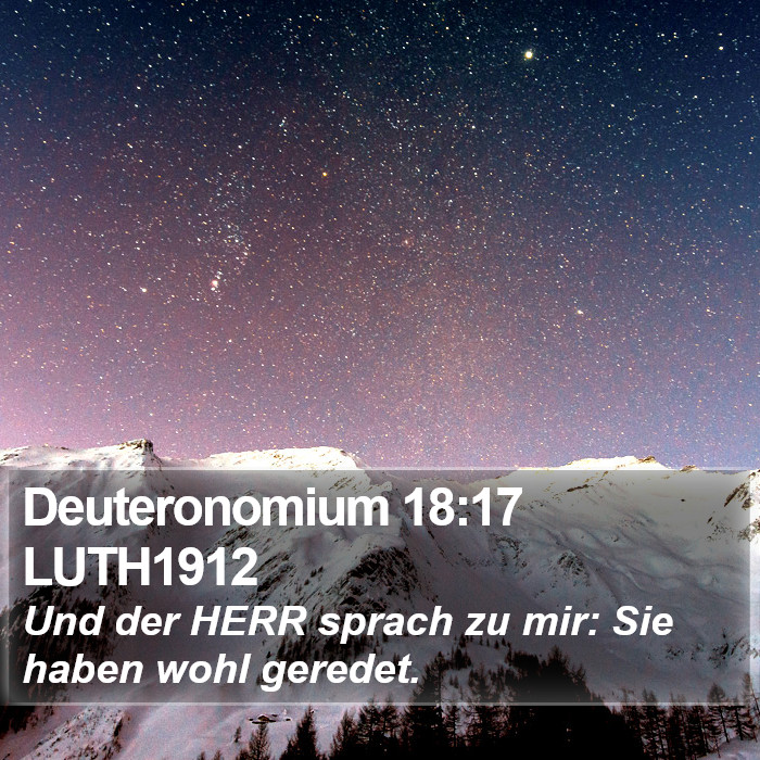Deuteronomium 18:17 LUTH1912 Bible Study
