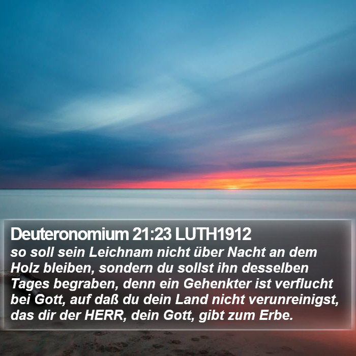 Deuteronomium 21:23 LUTH1912 Bible Study