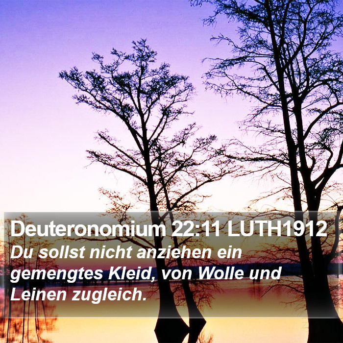 Deuteronomium 22:11 LUTH1912 Bible Study
