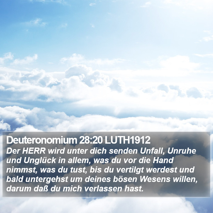 Deuteronomium 28:20 LUTH1912 Bible Study