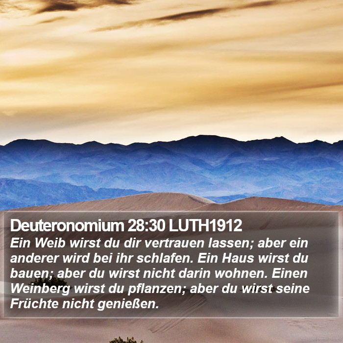 Deuteronomium 28:30 LUTH1912 Bible Study