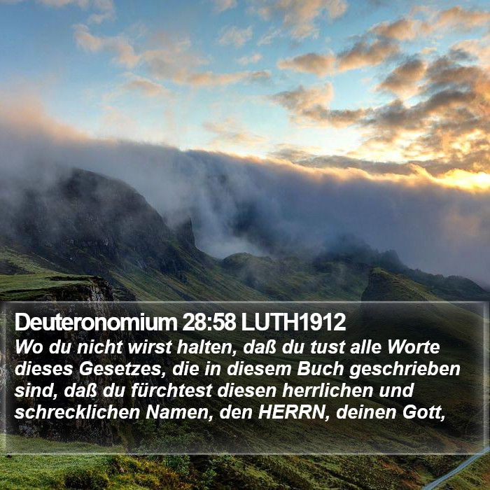 Deuteronomium 28:58 LUTH1912 Bible Study