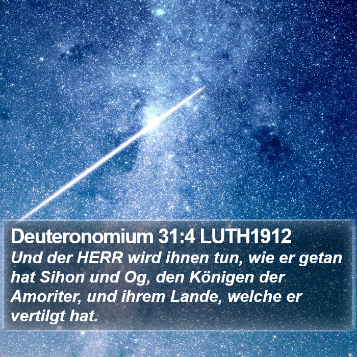 Deuteronomium 31:4 LUTH1912 Bible Study