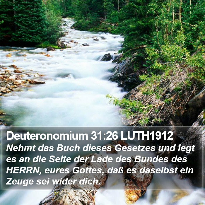 Deuteronomium 31:26 LUTH1912 Bible Study