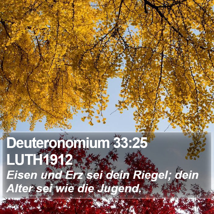 Deuteronomium 33:25 LUTH1912 Bible Study