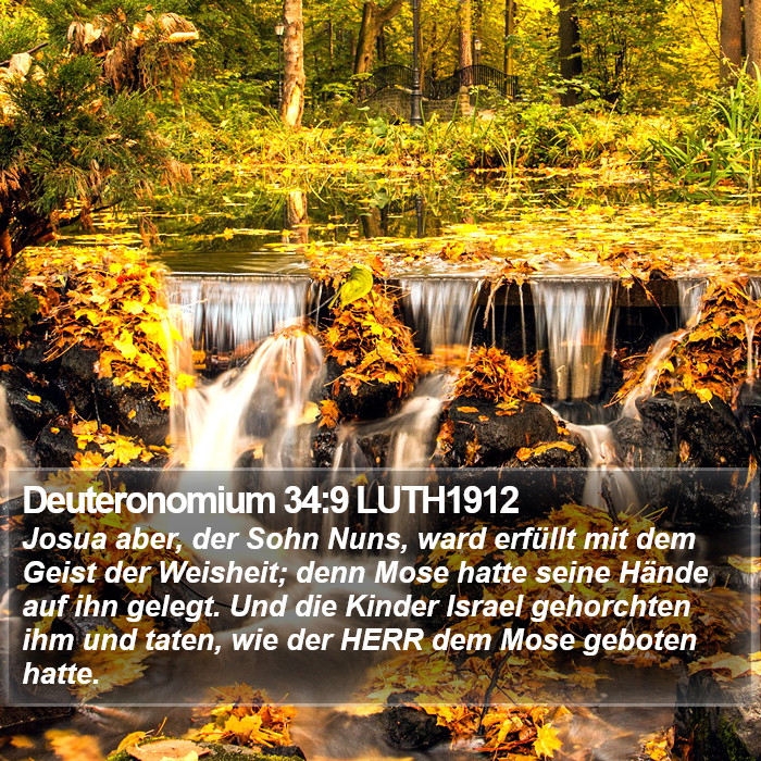 Deuteronomium 34:9 LUTH1912 Bible Study