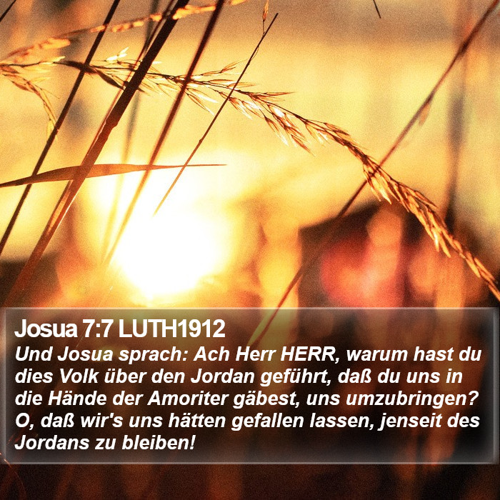 Josua 7:7 LUTH1912 Bible Study