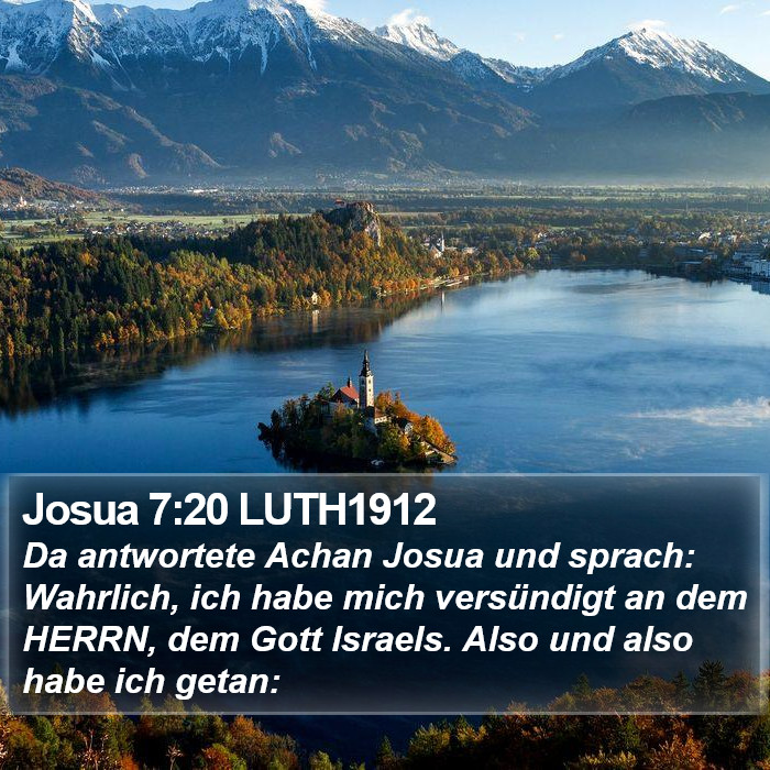 Josua 7:20 LUTH1912 Bible Study