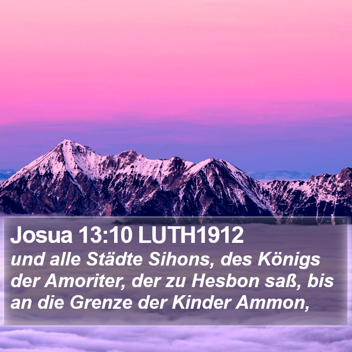 Josua 13:10 LUTH1912 Bible Study