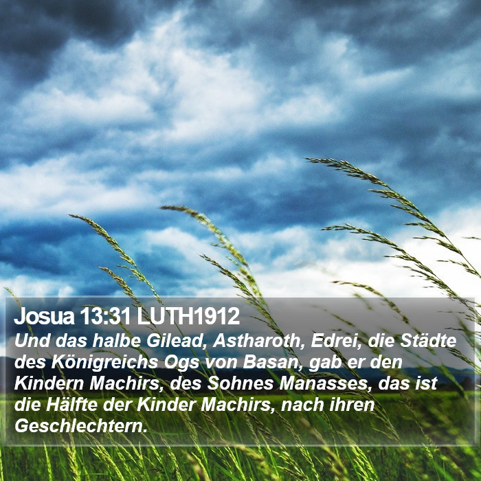 Josua 13:31 LUTH1912 Bible Study