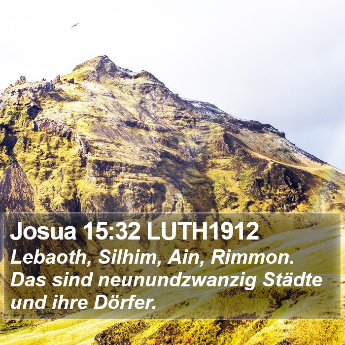 Josua 15:32 LUTH1912 Bible Study
