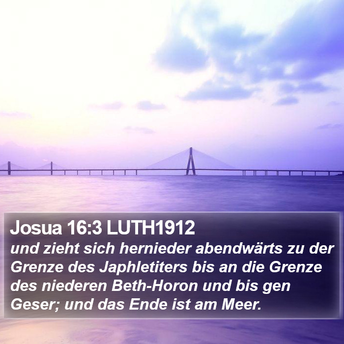 Josua 16:3 LUTH1912 Bible Study