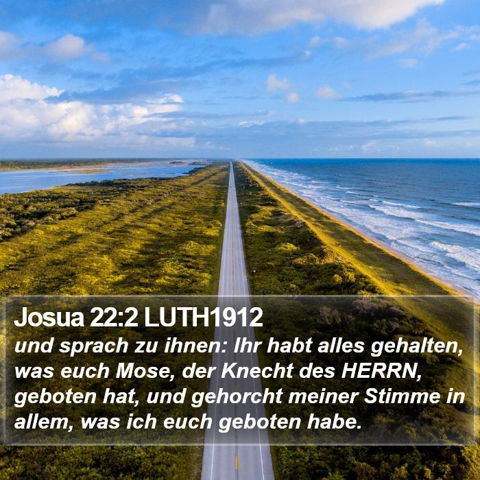 Josua 22:2 LUTH1912 Bible Study