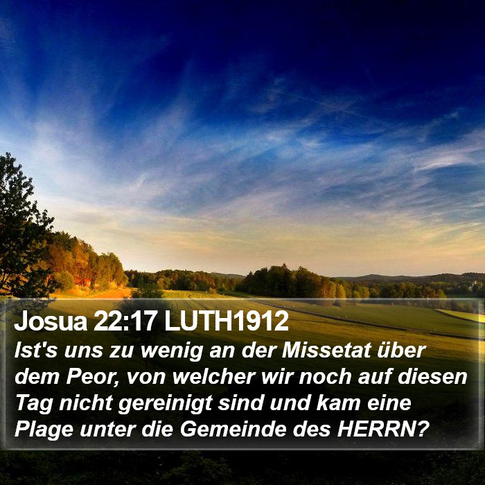 Josua 22:17 LUTH1912 Bible Study