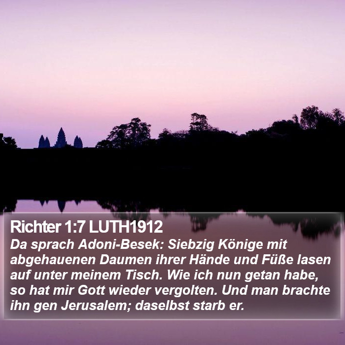 Richter 1:7 LUTH1912 Bible Study