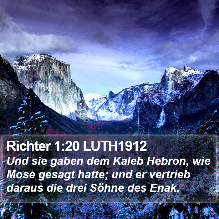 Richter 1:20 LUTH1912 Bible Study