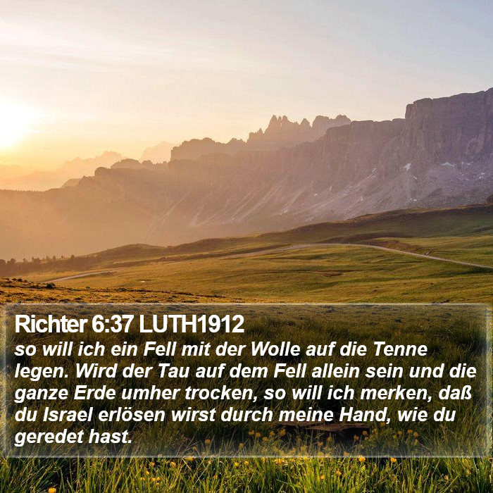 Richter 6:37 LUTH1912 Bible Study