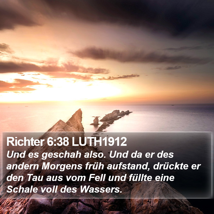 Richter 6:38 LUTH1912 Bible Study