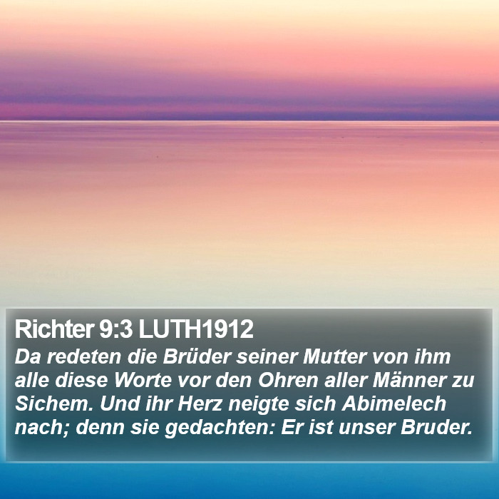 Richter 9:3 LUTH1912 Bible Study