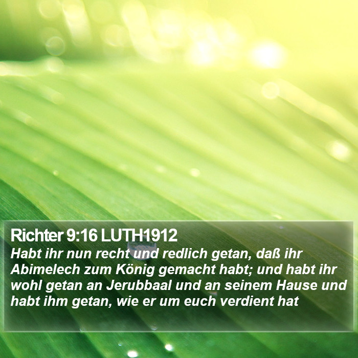 Richter 9:16 LUTH1912 Bible Study