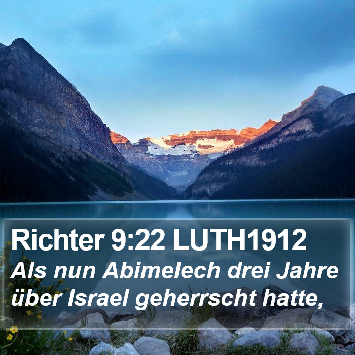 Richter 9:22 LUTH1912 Bible Study