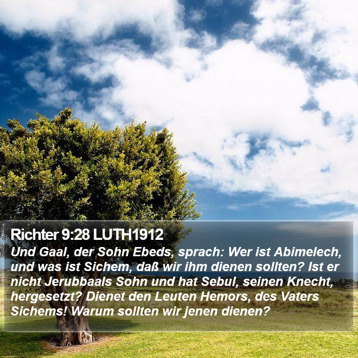 Richter 9:28 LUTH1912 Bible Study