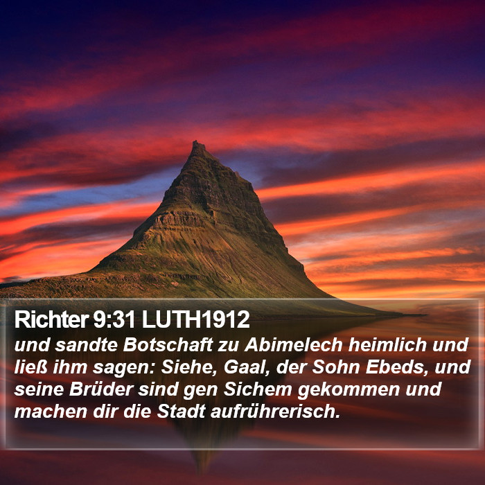 Richter 9:31 LUTH1912 Bible Study