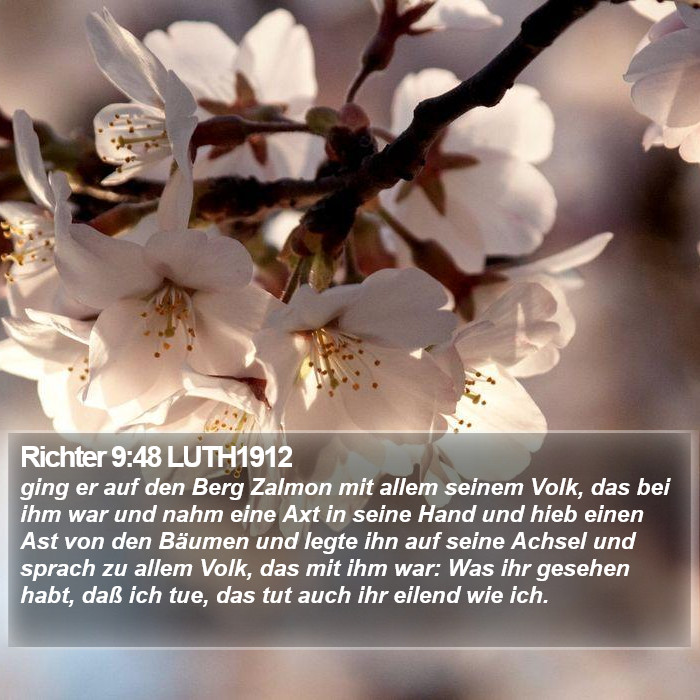 Richter 9:48 LUTH1912 Bible Study