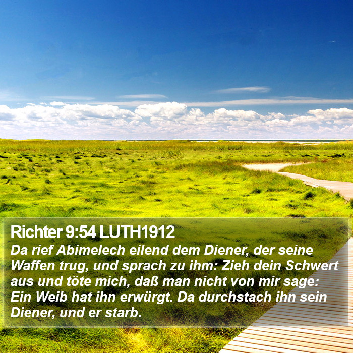 Richter 9:54 LUTH1912 Bible Study