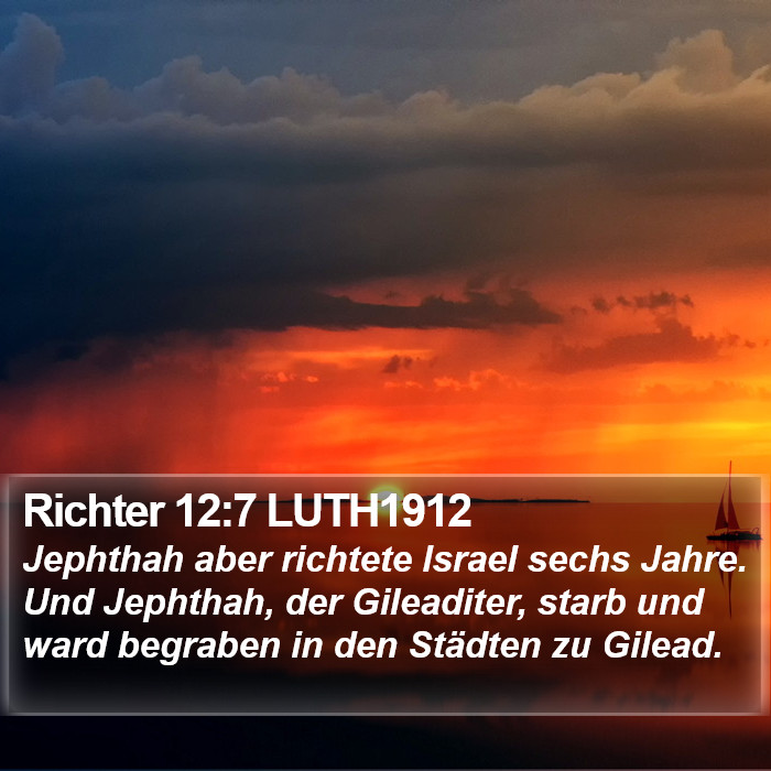 Richter 12:7 LUTH1912 Bible Study