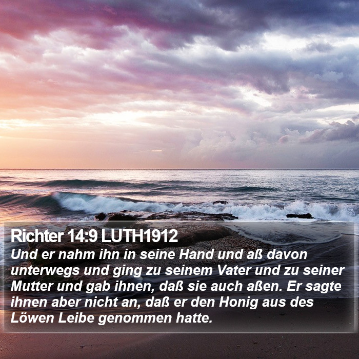 Richter 14:9 LUTH1912 Bible Study