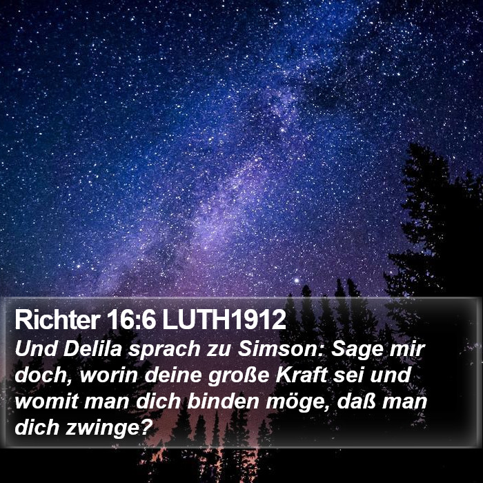 Richter 16:6 LUTH1912 Bible Study