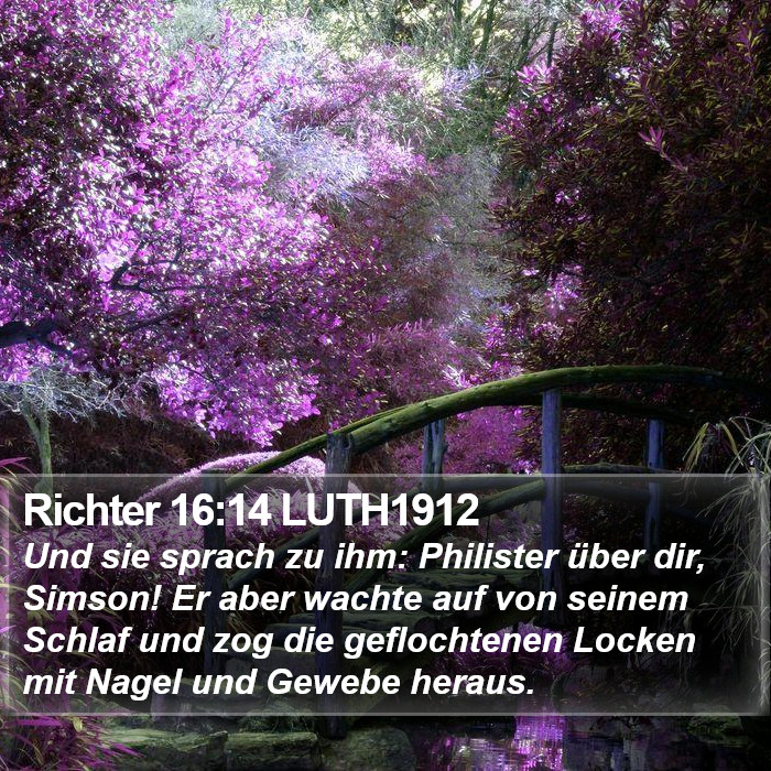 Richter 16:14 LUTH1912 Bible Study