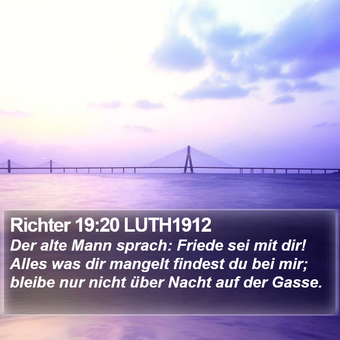 Richter 19:20 LUTH1912 Bible Study