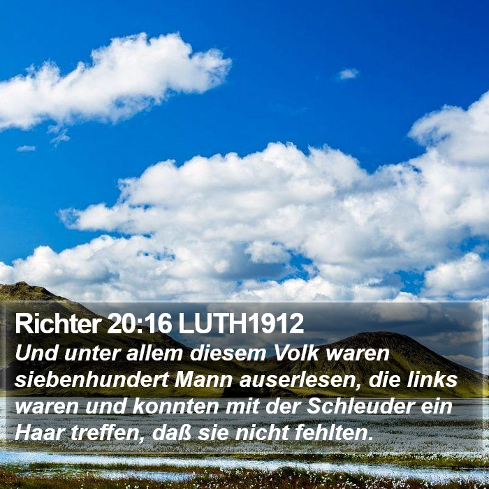 Richter 20:16 LUTH1912 Bible Study